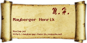 Mayberger Henrik névjegykártya