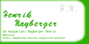 henrik mayberger business card